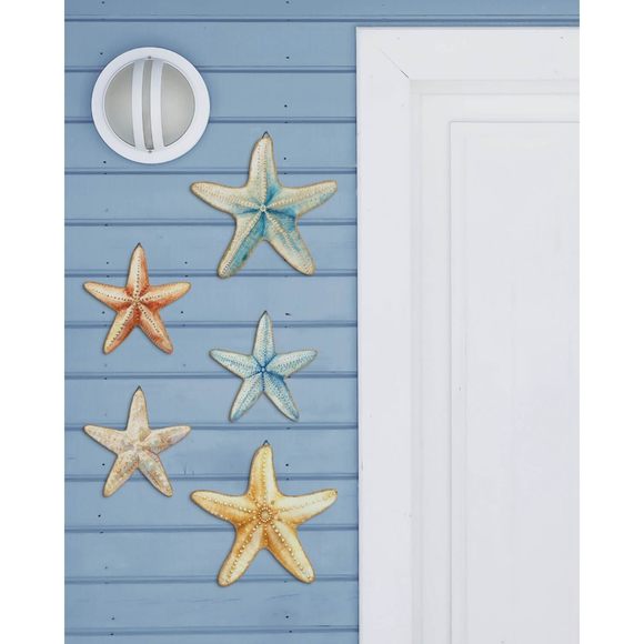 Ocean Nautical Starfish Wall Decor 5 Piece Set Of Rustic Beach Wall Art😸 - Picture 5 of 7